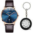 Relógio Masculino Casual Olevs Dourado Ultra Fino + Chaveiro