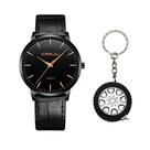 Relógio Masculino Casual Ultra Fino Luxo + Chaveiro