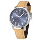 Relógio Masculino Champion Prata Original Couro Bege Azul CH30331C