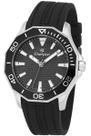 Relógio Masculino Champion Pulseira de Silicone Caixa de Aço Inoxídavel Fundo Preto Detalhes em Prata Fundo Preto Original com Garantia de 12 Meses
