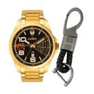 Relogio Masculino Condor Spider Man Dourado Resistente a Água Com Chaveiro CO2115MZKKI4P