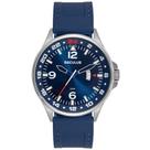 Relógio Masculino Cromado Calendário Pulseira de Silicone - Seculus