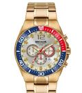 Relógio Masculino Cronógrafo Catraca Bicolor Aço Dourado Relógio Masculino Cronógrafo Catraca Bicolor Aço Dourado