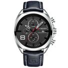 Relógio masculino Curren 8324 Technos, 47 mm, preto, resistente à água