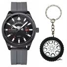 Relógio Masculino Curren Luxo Esportivo Aço Inox + Chaveiro