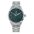 Relógio Masculino de Aço MultiFunção Tuguir Analógico Infinity TGI37058 Prata e Verde Relógio Masculino de Aço MultiFunção Tuguir Analógico Infinity TGI37058 Prata e Verde