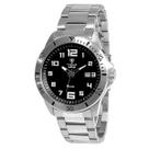 Relógio Masculino de Aço Tuguir Analógico Infinity TGI37011 Prata e Preto Relógio Masculino de Aço Tuguir Analógico Infinity TGI37011 Prata e Preto