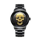 Relógio Masculino De Luxo LIGE Quartz Com Design De Caveira 3D, Aço Inoxidável, À Prova D'água,