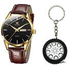 Relógio Masculino De Luxo Olevs Dourado Social + Chaveiro