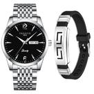Relógio Masculino De Luxo Prata Analógico + Pulseira Metal