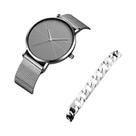 Relógio Masculino de Quartzo com Pulseira de Aço Inoxidável - Calendário
