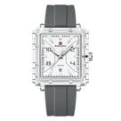 relogio masculino design quadrado luminoso pulseira silicone - Cinza