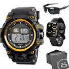 relogio masculino digital alarme data grande cronometro preto robusto esportivo original ajustavel