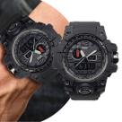 Relógio Masculino Digital Analógico Preto de Pulso com Pulseira de Silicone à Prova D Água Militar Tático Shock Onix