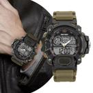 Relógio Masculino Digital e Analógico de Pulso Com Pulseira de Silicone à Prova D Água Shock Tático Militar Verde e Preto Mormaii