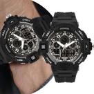 Relógio Masculino Digital e Analógico Preto de Pulso com Pulseira de Silicone à Prova D Água Resistente Shock Esportivo Militar Tático Mormaii