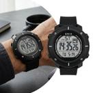 Relógio Masculino Digital Preto com Caixa de Polímero e Pulseira de Silicone à Prova D Água Iluminação Alarme Calendário Esportivo Casual Onix