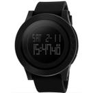 Relógio Masculino Digital Skmei 1142 Resistente à água 5 ATM Preto Caixa em Resina Pulseira de Silicone Visor Acrílico Redondo Fivela Bateria