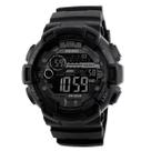 Relógio Masculino Digital Skmei 1243 Resistente à água 5 ATM Preto Caixa em Resina Pulseira de Plástico Visor Acrílico Redondo Fivela Bateria