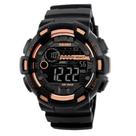 Relógio Masculino Digital Skmei 1243 Resistente à água 5 ATM Preto Caixa em Resina Pulseira de Plástico Visor Acrílico Redondo Fivela Bateria