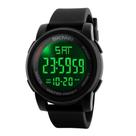Relógio Masculino Digital Skmei 1257 Resistente à água 5 ATM Caixa em Resina Preto Pulseira de Borracha Visor Acrílico Redondo Fivela Bateria