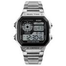 Relógio Masculino Digital Skmei 1335 Acrílico Prata Dobrável com Botão Bateria Quadrado Plástico 5 ATM Aço Resistente