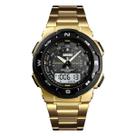 Relógio Masculino Digital Skmei 1370 Acrílico Preto Dobrável com Botão Bateria Dourado Preto e Branco Redondo Plástico