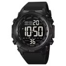 Relógio Masculino Digital Skmei 1845 Resistente à água 5 ATM Caixa em Resina Preto Pulseira de Silicone Visor Acrílico Redondo Fivela Bateria