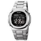 Relógio Masculino Digital Skmei 2004 Resistente à água 3 ATM Caixa em Metal Prata Pulseira de Metal Visor Cristal Mineral Redondo Dobrável com Botão