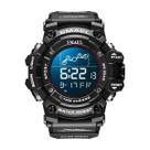 Relógio Masculino Digital Smael 8082 Resistente à água 5 ATM Caixa em Resina Preto Pulseira de Borracha Visor Acrílico Redondo Fivela Bateria