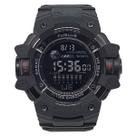 Relógio Masculino Digital Tuguir TG30401 Resistente à água 5 ATM Preto Caixa em Resina Pulseira de Borracha Visor Acrílico Redondo Fivela Bateria