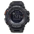 Relógio Masculino Digital Tuguir TG30408 Acrílico Preto Fivela Bateria Redondo Plástico 5 ATM Resistente Agua Original