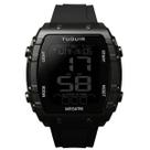 Relógio Masculino Digital Tuguir TG30449 Resistente à água 5 ATM Preto Caixa em Resina Pulseira de Silicone Visor Acrílico Quadrado Fivela Bateria