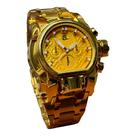 Relógio Masculino Dourado Luxo Premium Quartz Pulseira em Aço Analógico Resistente à Água Social Casual Elegante Masculino