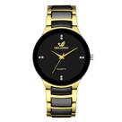 Relógio Masculino Dourado Preto Quartz Liga metálica Luxo