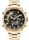 Relógio masculino dourado technos original bj3496aa/1d