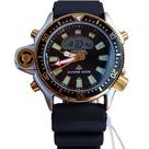 Relógio Masculino Esportivo 100M Analógico Digital Estilo Aqualand Pulseira Silicone Preto Resistente à Água Bateria Premium