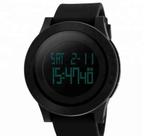 Relógio masculino esportivo digital preto skmei 1142 discreto borracha multifunção