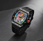 Relógio Masculino Esportivo Pintime Hip Hop Grafite Silicone