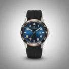 Relogio masculino fundo azul pulseira preta de silicone Champion original CA31631A