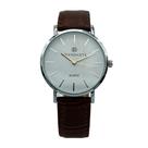 Relógio masculino Grandarte Simple Earth couro marrom 40mm.