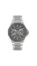 Relógio masculino GUESS, 45 mm, pulseira prateada, mostrador cinza Relógio masculino GUESS, 45 mm, pulseira prateada, mostrador cinza