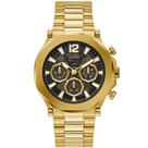 Relógio Masculino GUESS 46mm - Pulseira Dourada e Mostrador Preto