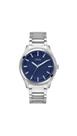 Relógio masculino GUESS prateado com mostrador azul, caixa de 44 mm e pulseira de 20 cm