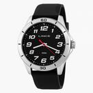 Relógio Masculino Lince Prata Pulseira Silicone Preto Original Resistente à Água MRPM003L46P2PX