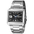 Relogio Masculino Lince quadrado prata preto grande calendario MQM4752L46 P2SX