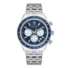 Relógio Masculino London Steel Silver Blue 43mm