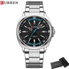 Relógio Masculino Luxo Curren 8455 Aço Inox Analógico Quartz
