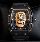 Relógio Masculino Luxo Quartz Caveira Estilo Richard Mille Aço Inoxidável Premium