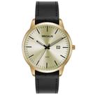 Relógio Masculino Minimalista Dourado Couro legítimo - Seculus